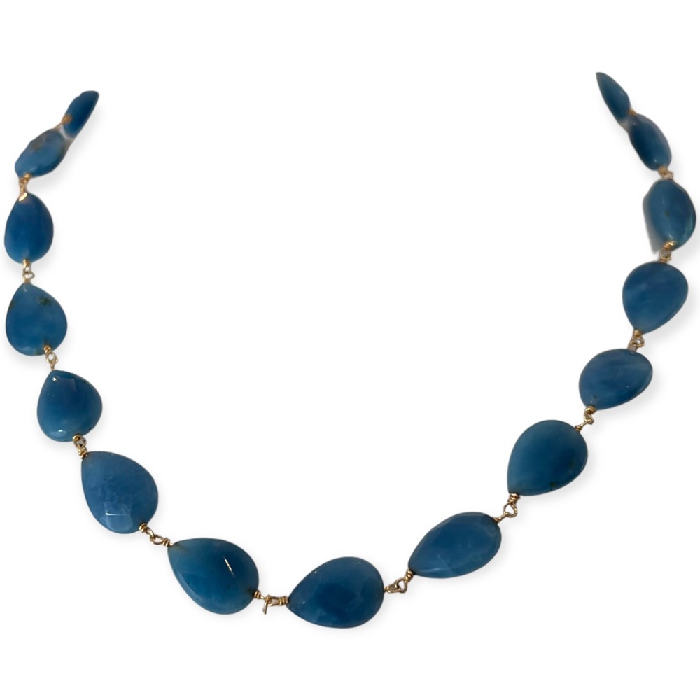Blue gem stone necklace